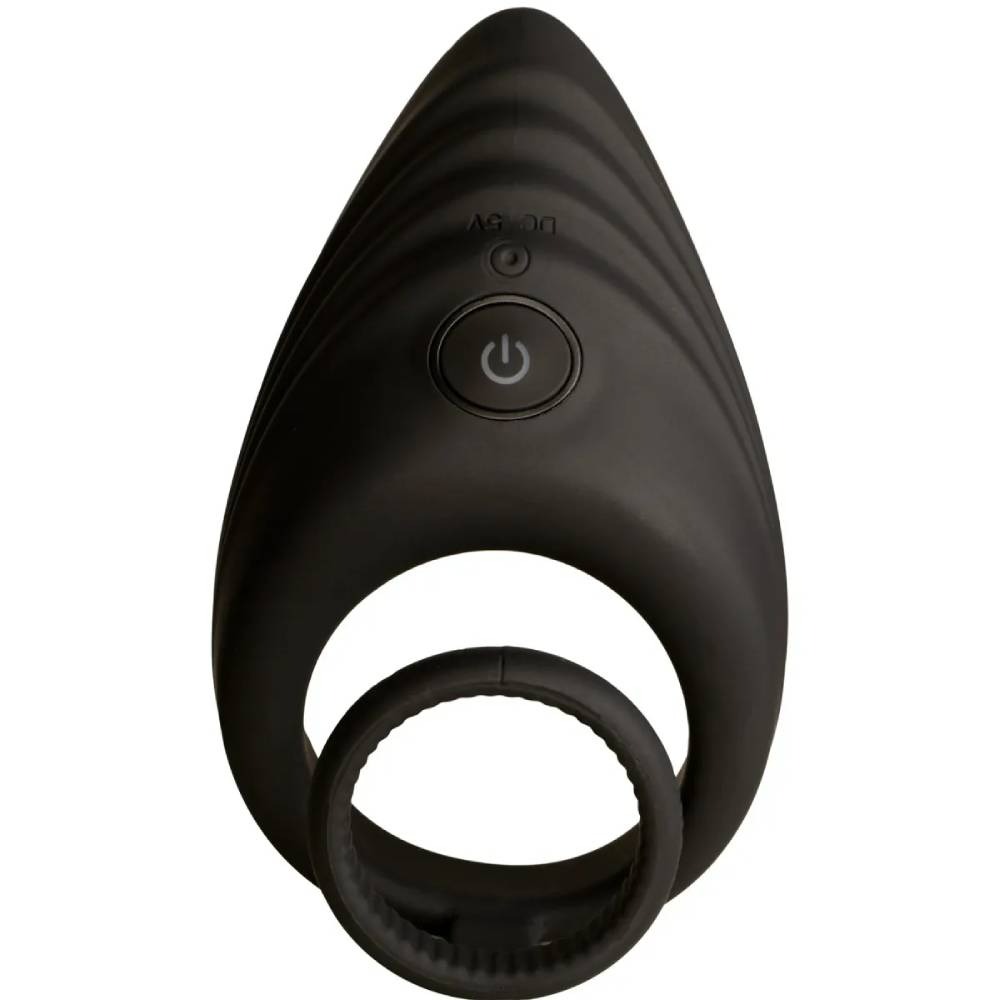 Секс игрушки - Вибро-эрекционное кольцо Nexus Enhance с петлей на мошонку, с рельефным стимулятором, черное