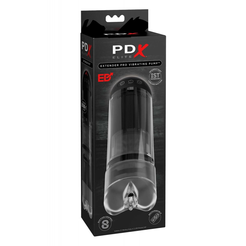 Помпы - Вибропомпа вакуумная Pipedream PDX Elite черная, 17.8 см