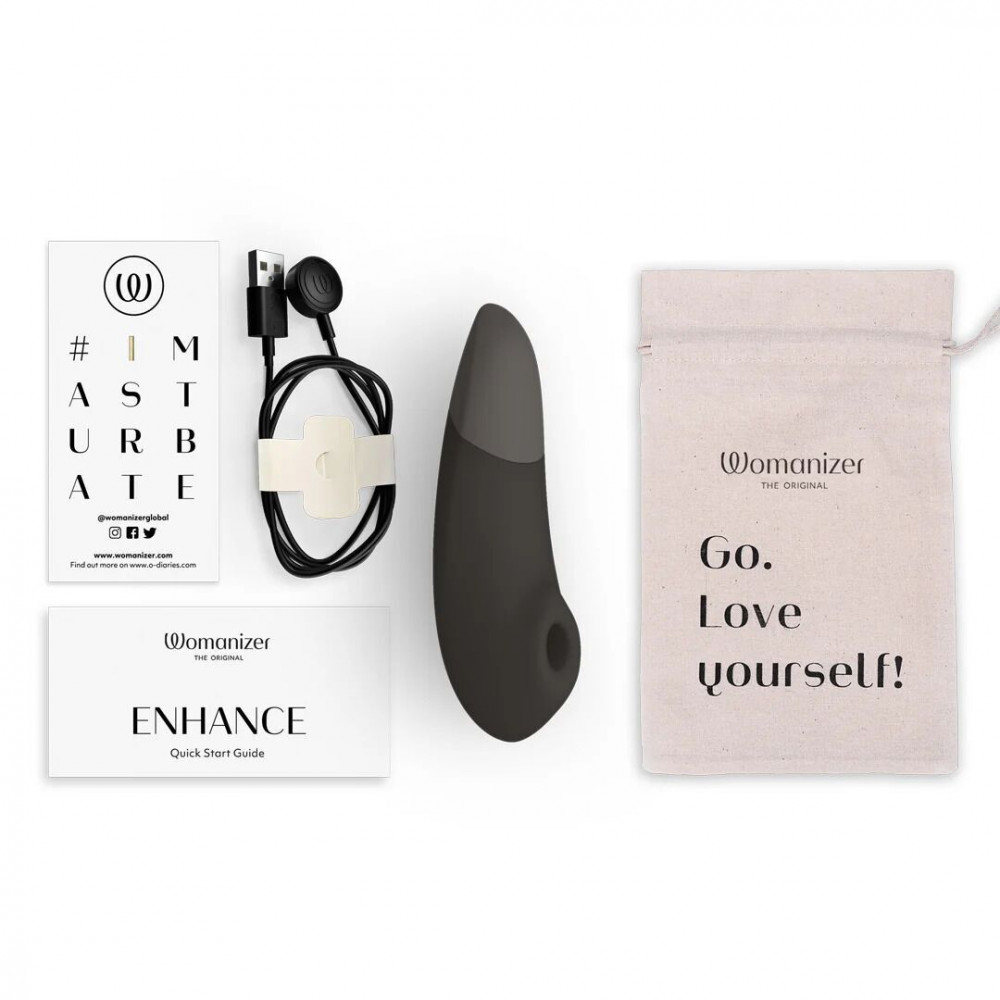 Секс игрушки - Вакуумный клиторальный стимулятор Womanizer Enhance Black (мятая упаковка!!!) 9