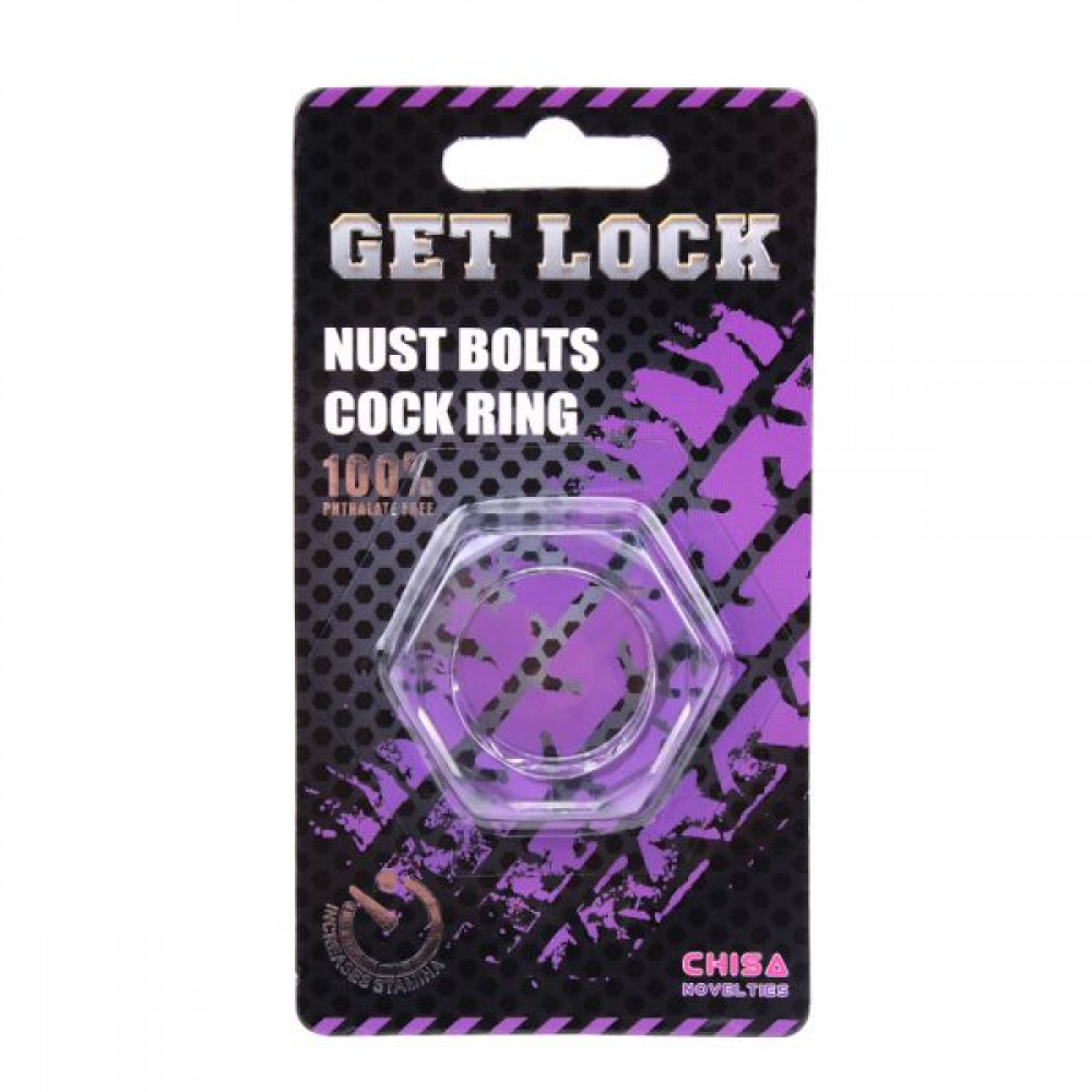 Эрекционное кольцо - Кольцо эрекционное Nust Bolts Cock Ring-Clear