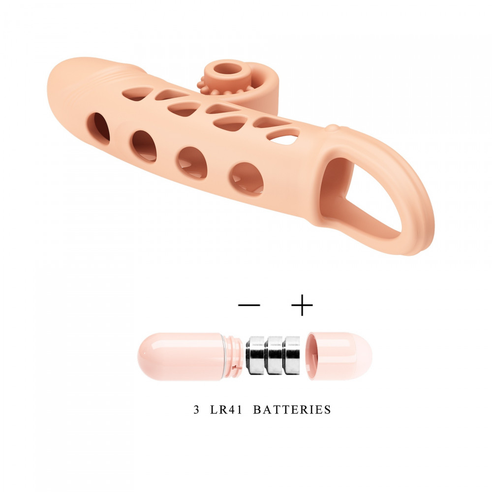  - Насадка з вібрацією ROMANCE - Penis sleeve Flesh, MC59 7