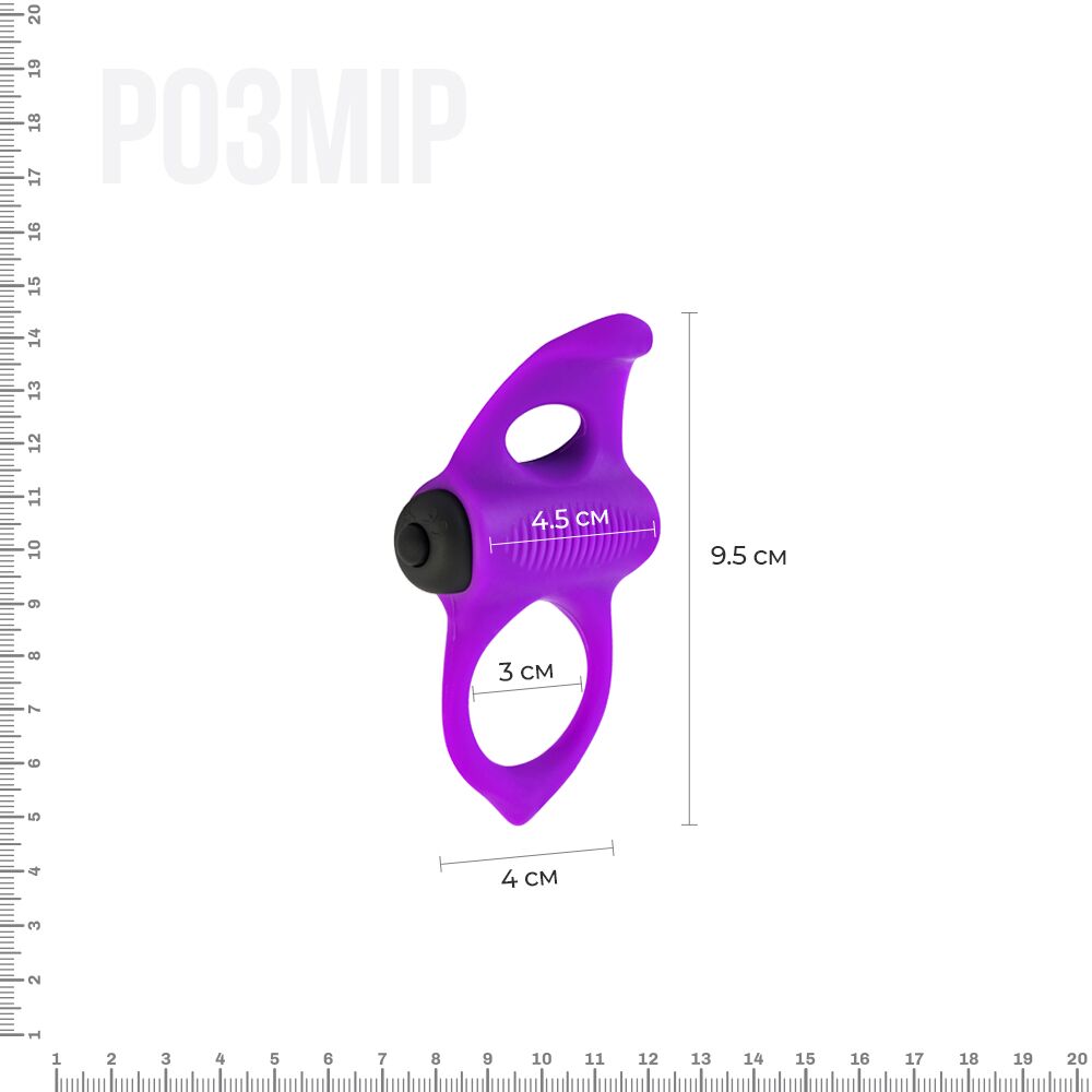 Эрекционные кольца с вибрацией - Эрекционное виброкольцо Adrien Lastic Lingus MAX Violet с язычком для стимуляции клитора 4