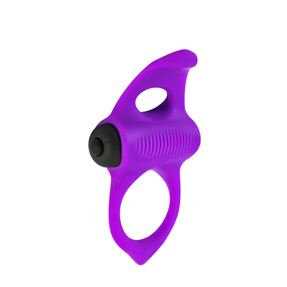 Эрекционные кольца с вибрацией - Эрекционное виброкольцо Adrien Lastic Lingus MAX Violet с язычком для стимуляции клитора