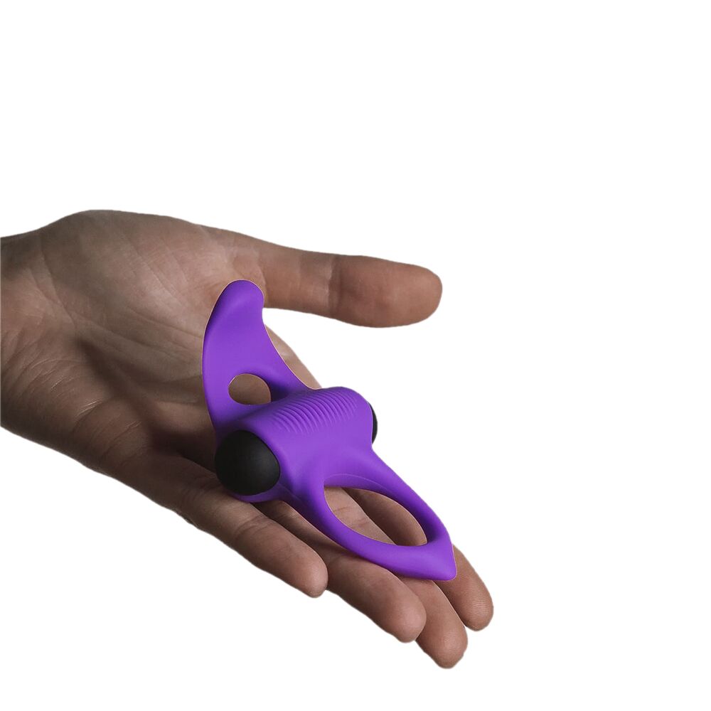 Эрекционные кольца с вибрацией - Эрекционное виброкольцо Adrien Lastic Lingus MAX Violet с язычком для стимуляции клитора 2