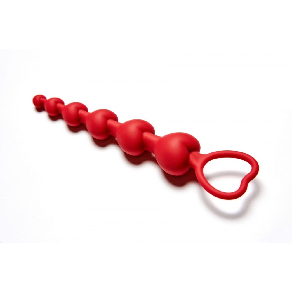 Анальные бусы и цепочки - Анальная цепочка Loveshop RED 15.5 см