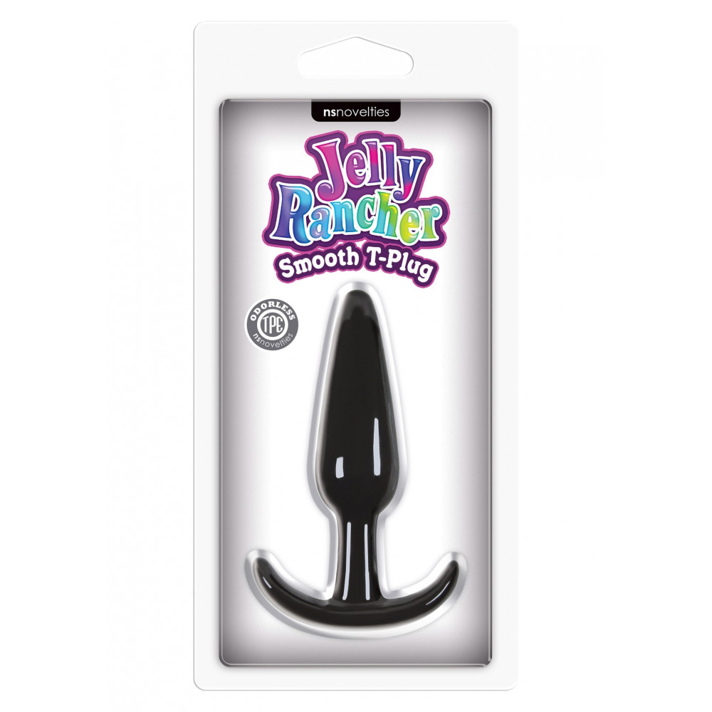 Секс игрушки - Анальная пробка NS Novelties Jelly Rancher Smooth T-Plug, черный 3