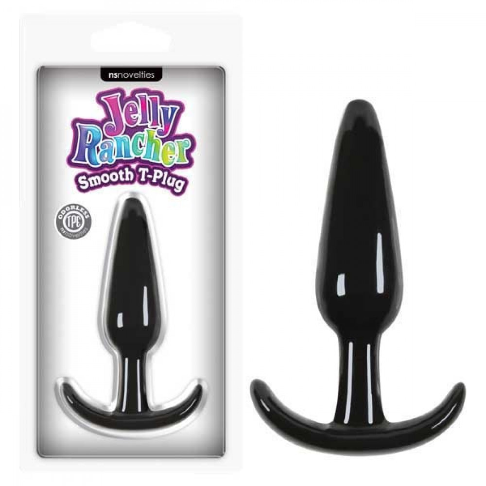 Секс игрушки - Анальная пробка NS Novelties Jelly Rancher Smooth T-Plug, черный 2