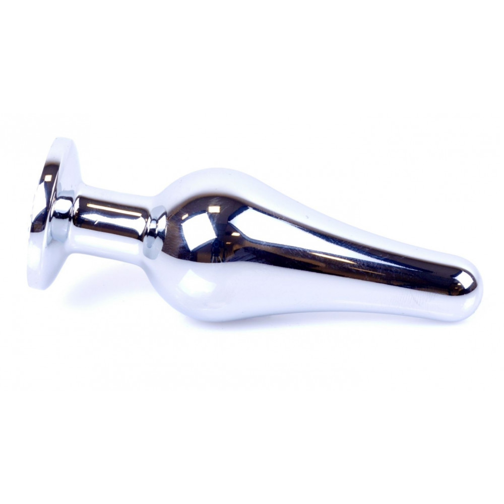 Анальные игрушки без вибрации - Анальная пробка Boss Series - Jewellery Silver BUTT PLUG Green, BS6400078 4