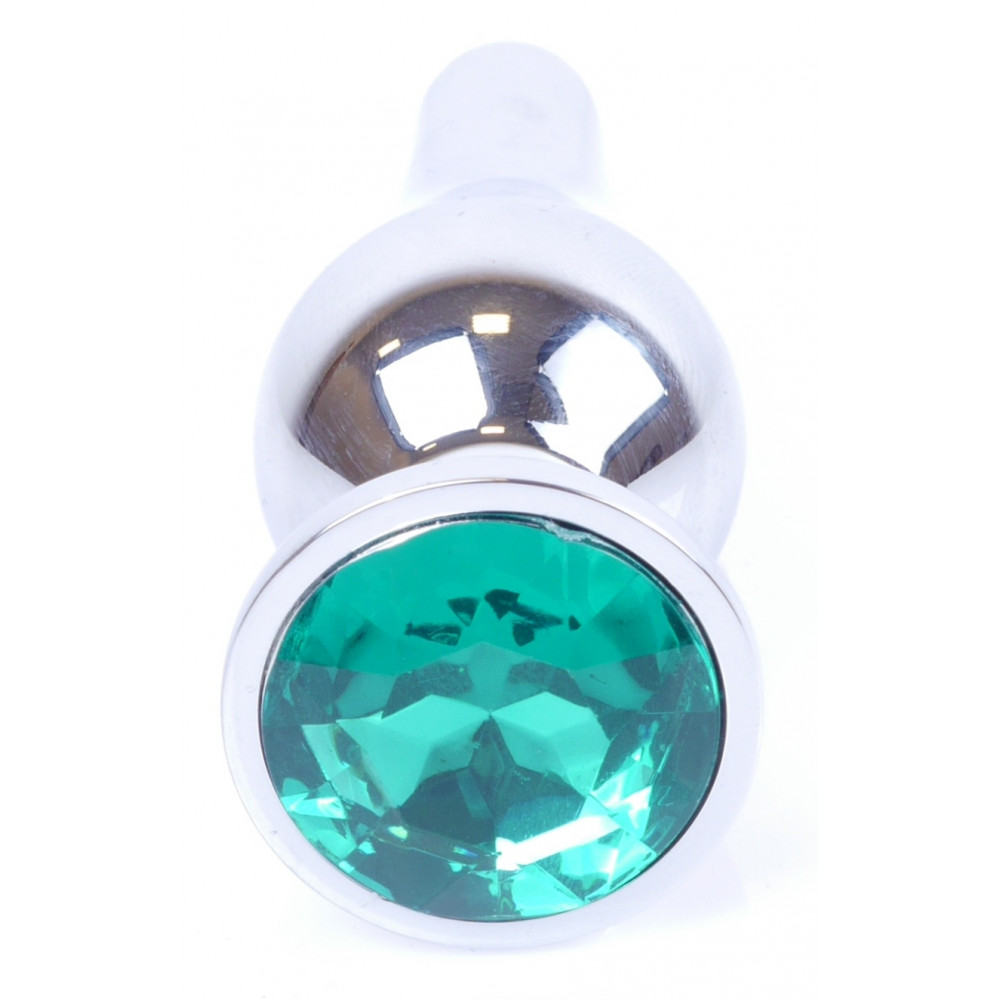 Анальные игрушки без вибрации - Анальная пробка Boss Series - Jewellery Silver BUTT PLUG Green, BS6400078 1