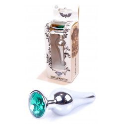Анальная пробка Boss Series - Jewellery Silver BUTT PLUG Green, BS6400078