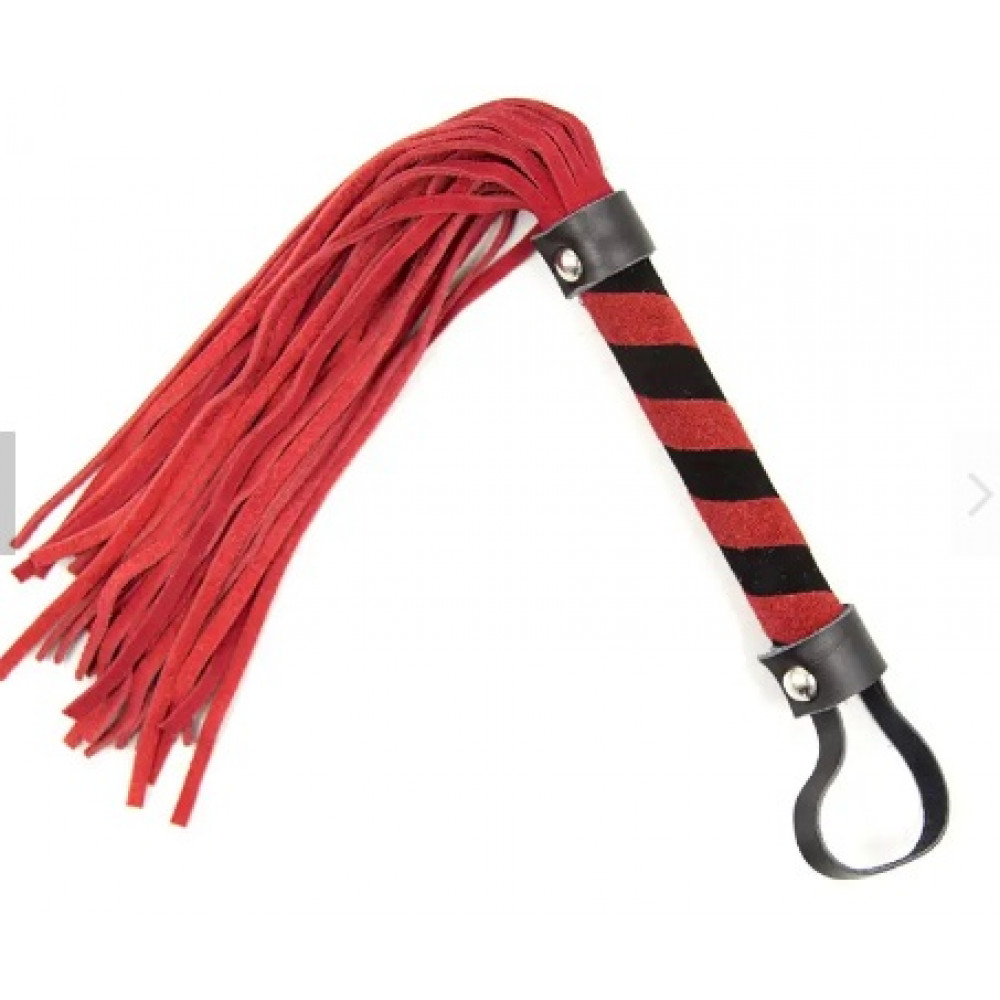 БДСМ игрушки - Флоггер DS Fetish Leather flogger M red