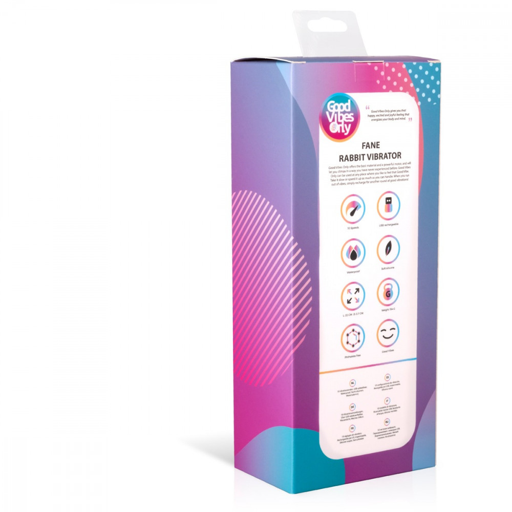 Різне - Вібратор-кролик Fane Good Vibes Only, силіконовий, фіолетовий, 22 х 3.7 см 5