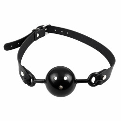 Кляп шарик DS Fetish с ремешком, черный