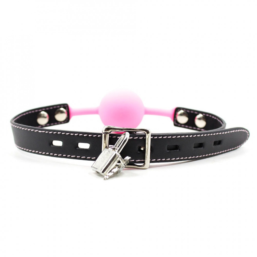 Разное - Кляп силиконовый с замком, розовый 2