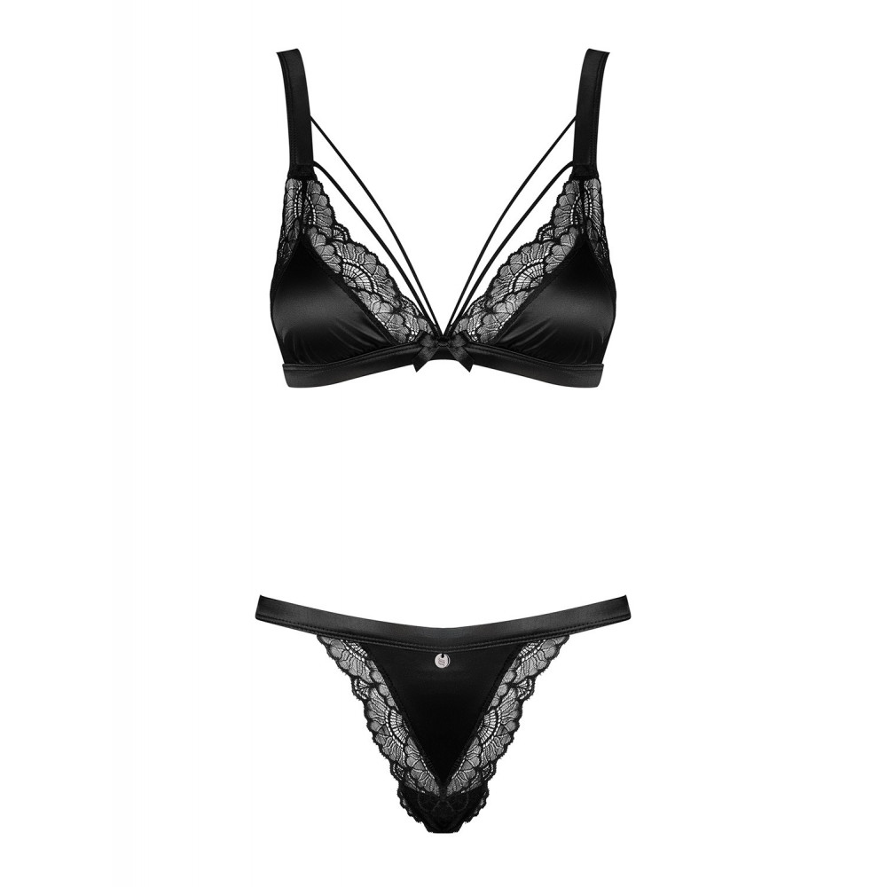 Разное - Комплект бюстгальтер и трусики Obsessive Eloissa set Black S/M 7