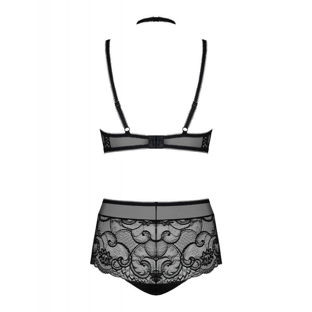 Разное - Комплект кружевной Obsessive Elizenes с чокером, черный, L/XL 3