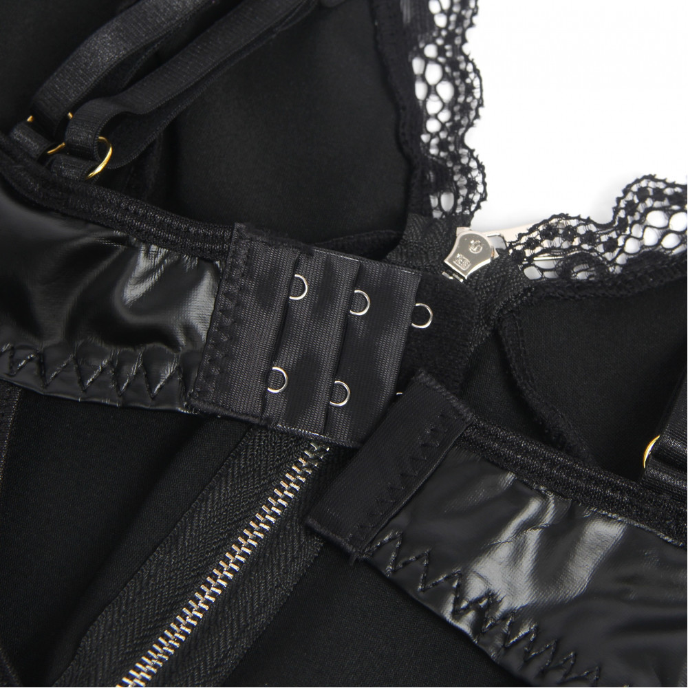 Разное - Корсет с подтяжками и подвязками Star Night на молнии, черный, S 6