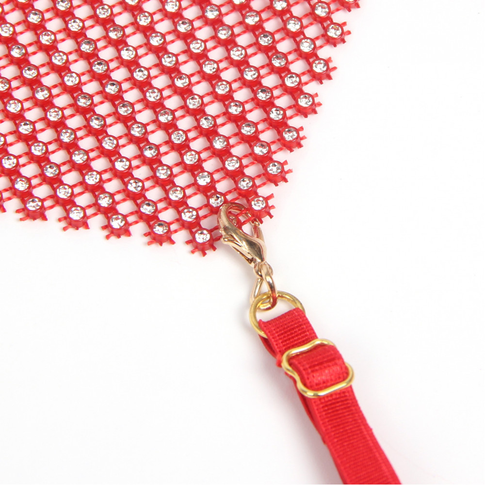 Різне - Червоний сексуальний комплект білизни в сіточку Star Night з ланцюжками та серцями, L 10