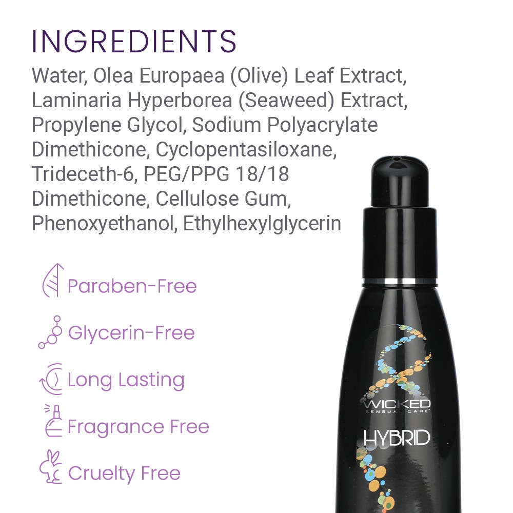 Різне - Лубрикант універсальний Wicked Hybrid на водній/силіконовій основі, 240 мл 3