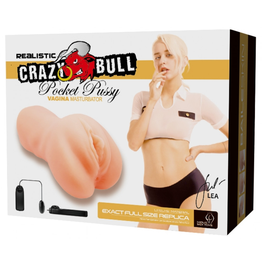 Мастурбаторы вагины - Мастурбатор с вибрацией CRAZY BULL - Realistic Pocket Pussy, BM-009228Z 1