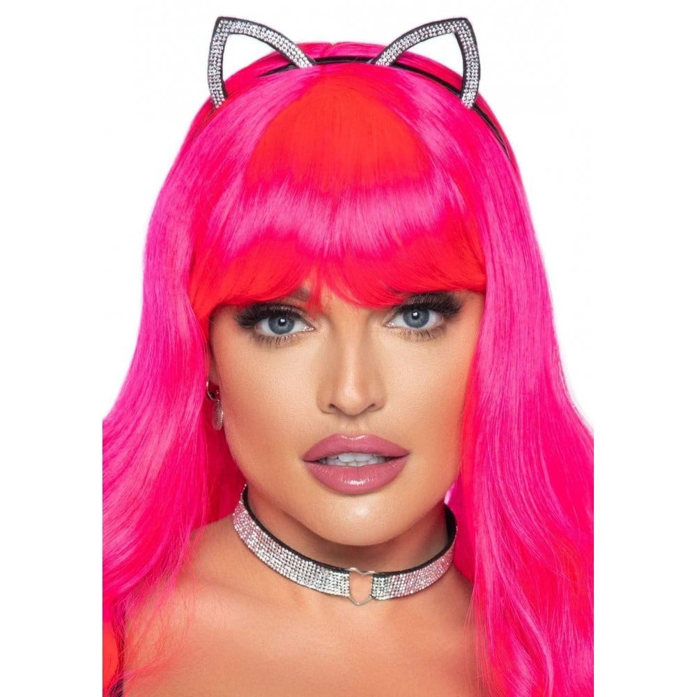 - Набор аксессуаров Bling Kitty Leg Avenue со стразами, ушки и чокер