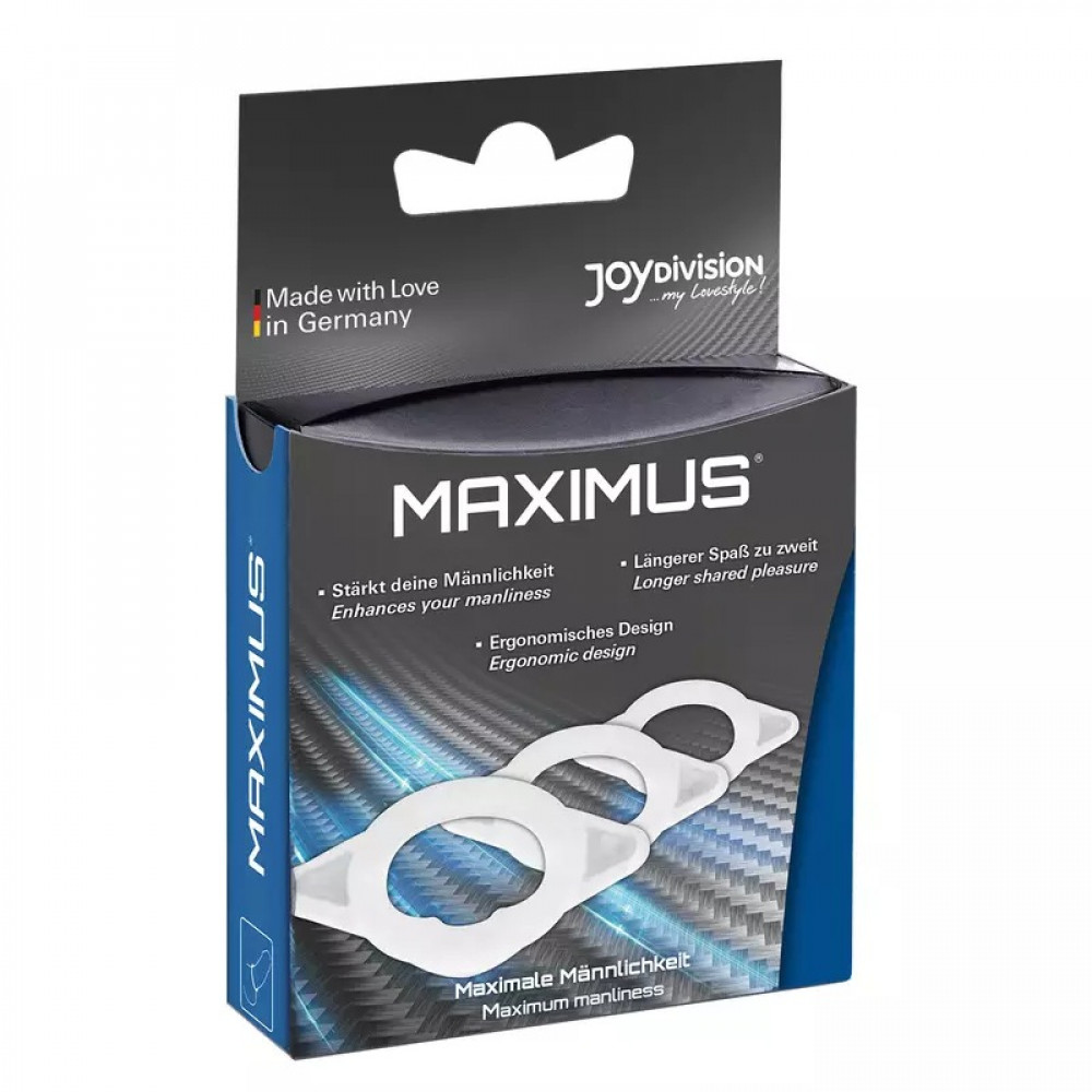 - Набор эрекционных колец Joydivision MAXIMUS XS/S/M из эластичного силикона, прозрачные, 3 шт. 1