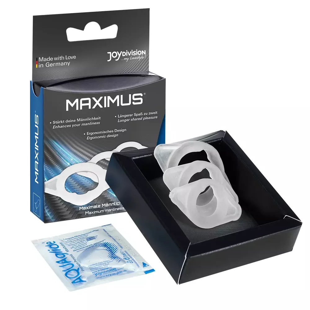 - Набор эрекционных колец Joydivision MAXIMUS XS/S/M из эластичного силикона, прозрачные, 3 шт. 3