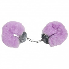 Наручники металл с мехом Plush handcuffs, фиолетовые