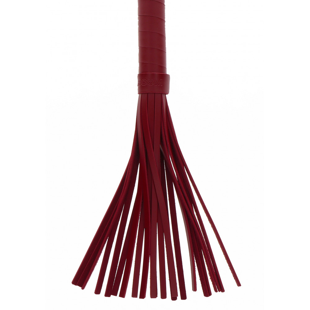  - Батіг короткий Taboom з плетеною рукояттю і золотистим кільцем, червоний 4