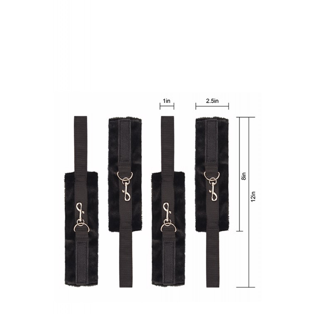  - Ременная система для фиксации к кровати Dream Тoys Blaze Luxury Fetish черная 4