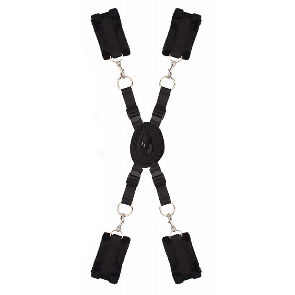  - Ременная система для фиксации к кровати Dream Тoys Blaze Luxury Fetish черная 3