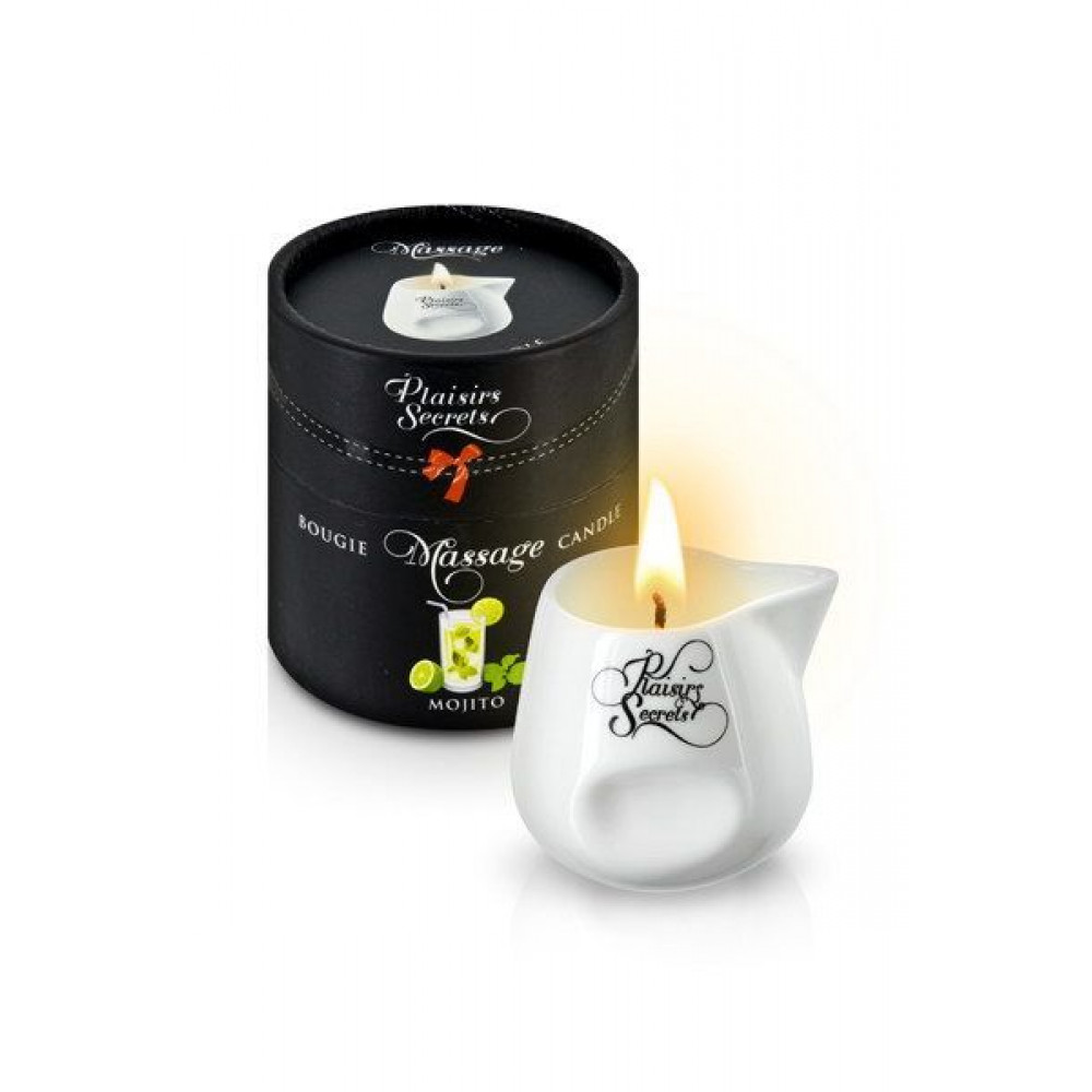 Массажные свечи - Массажная свеча Plaisirs Secrets Mojito (80 мл) подарочная упаковка, керамический сосуд