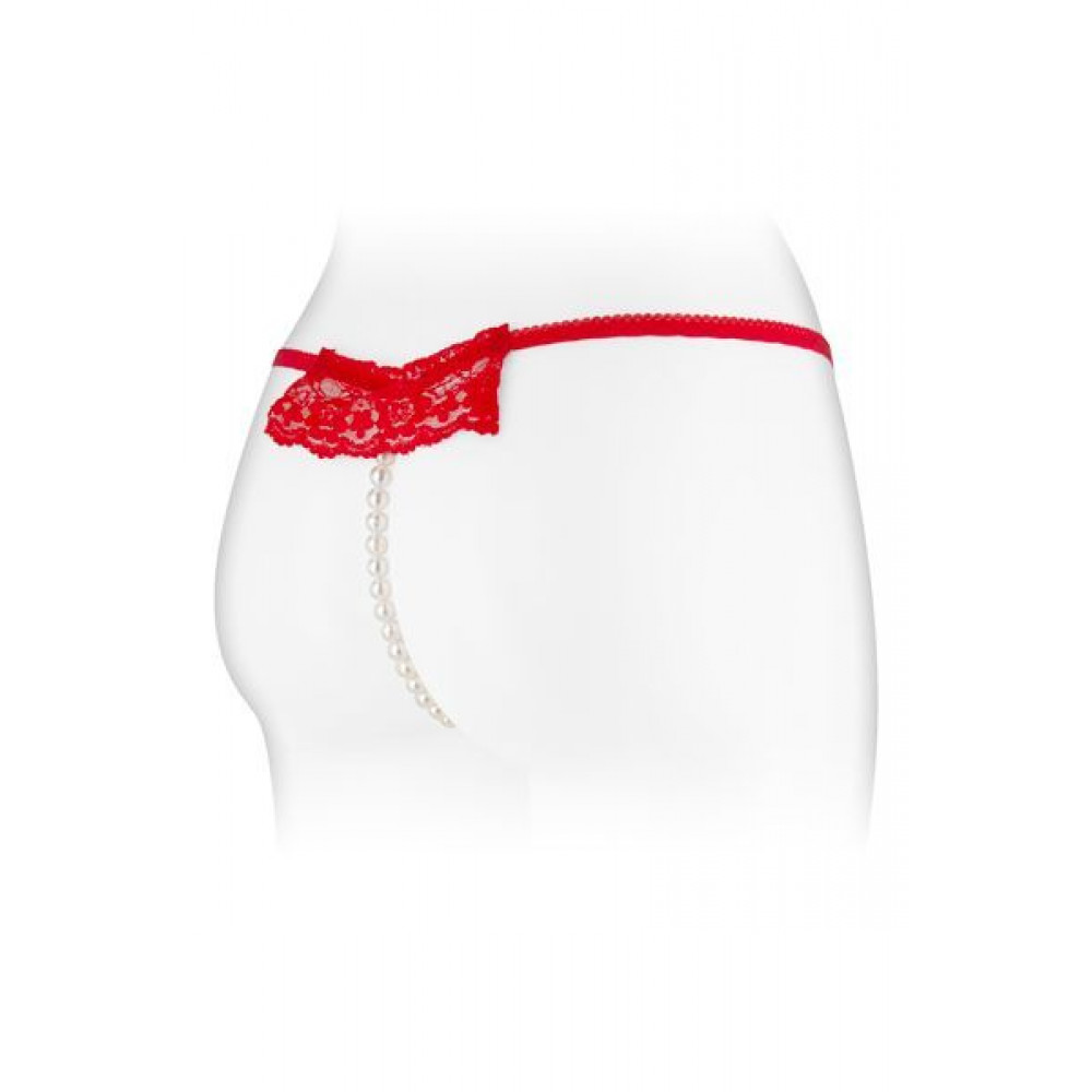 Сексуальные трусики - Трусики-стринги с жемчужной ниткой Fashion Secret KATIA Red 2