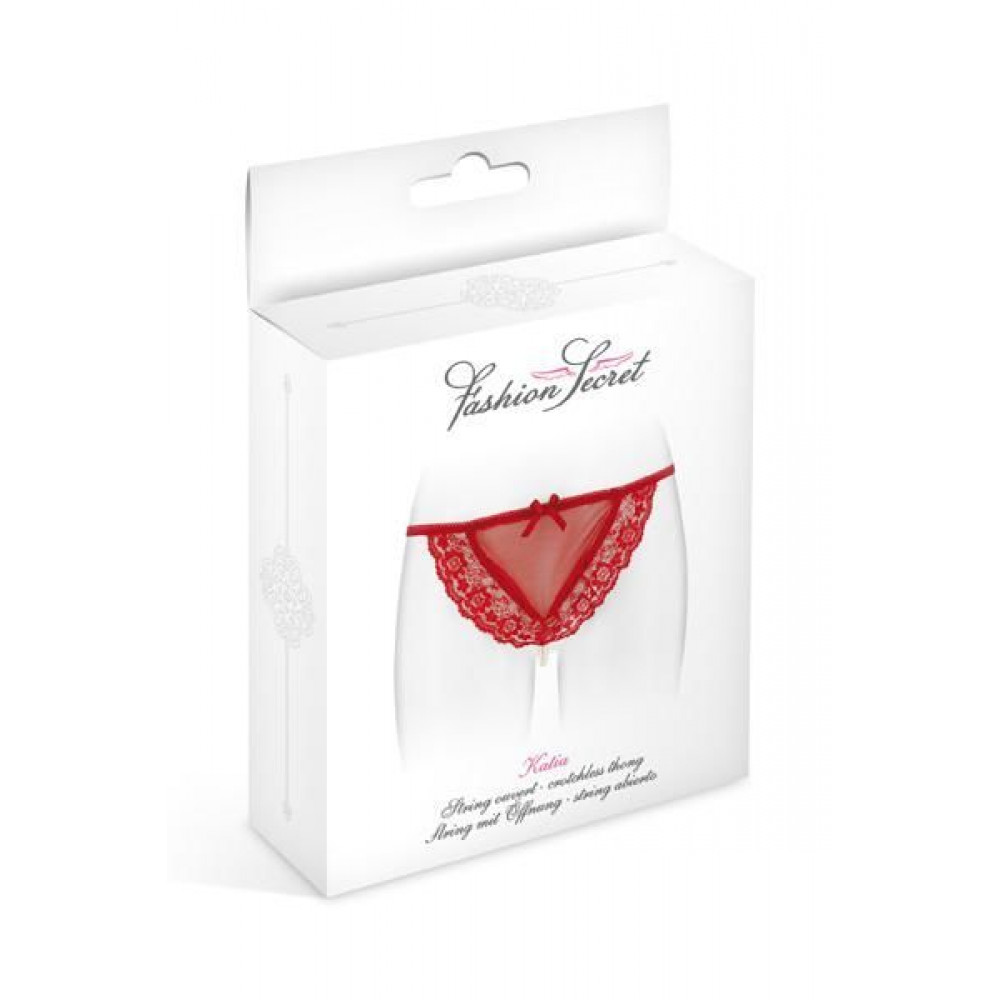 Сексуальные трусики - Трусики-стринги с жемчужной ниткой Fashion Secret KATIA Red 1