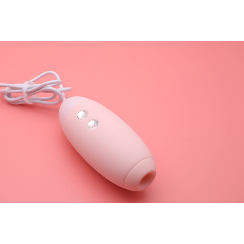 Вакуумный вибратор - Вакуумный стимулятор с виброяйцом 2-в-1 KISSTOY Miss VV Pink 8