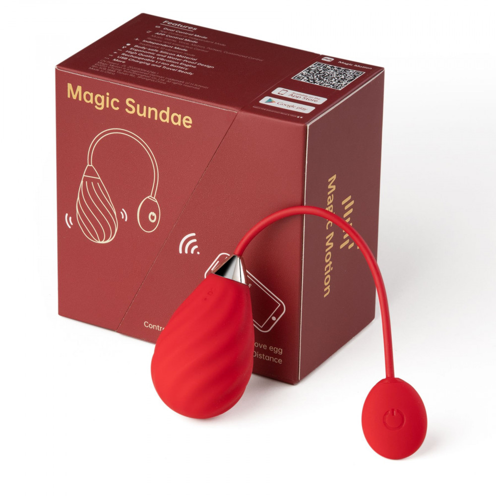 Смарт игрушки - Смарт-виброяйцо Magic Motion Sundae Red 5