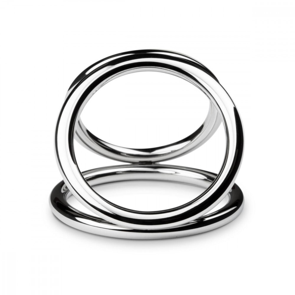 Эрекционное кольцо - Тройное эрекционное кольцо Sinner Gear Unbendable — Triad Chamber Metal Cock and Ball Ring — Large 3