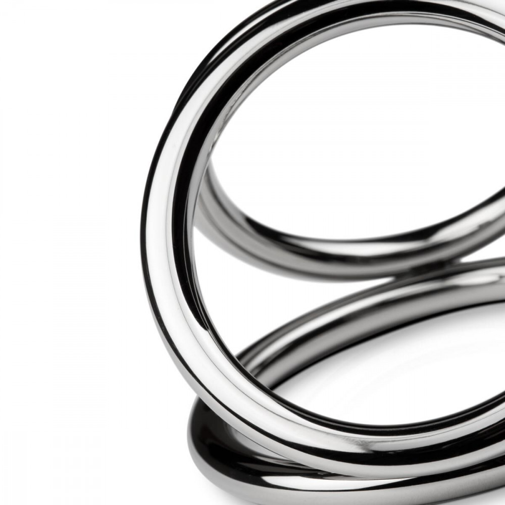 Эрекционное кольцо - Тройное эрекционное кольцо Sinner Gear Unbendable — Triad Chamber Metal Cock and Ball Ring — Large 2