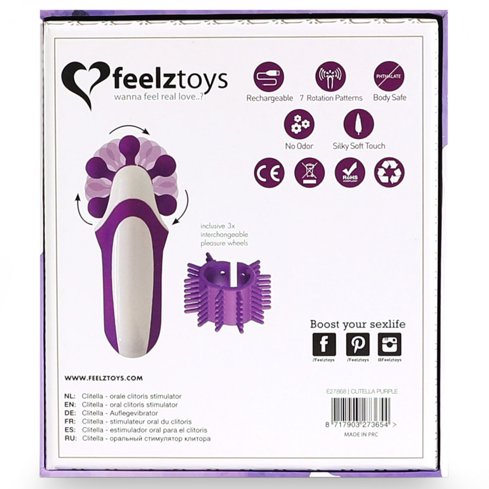 Клиторальный вибратор - Стимулятор с имитацией оральных ласк FeelzToys - Clitella Oral Clitoral Stimulator Purple 1