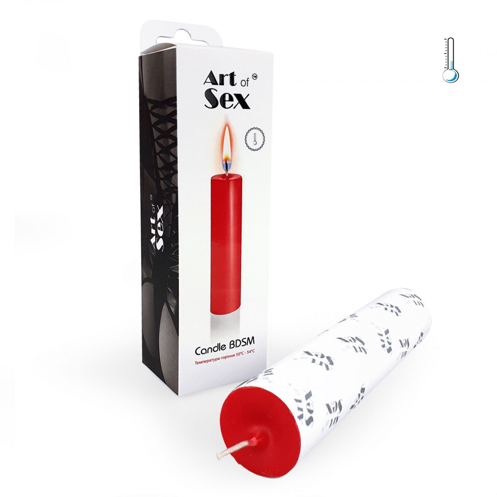 БДСМ аксессуары - Красная свеча восковая Art of Sex size M 15 см низкотемпературная 1