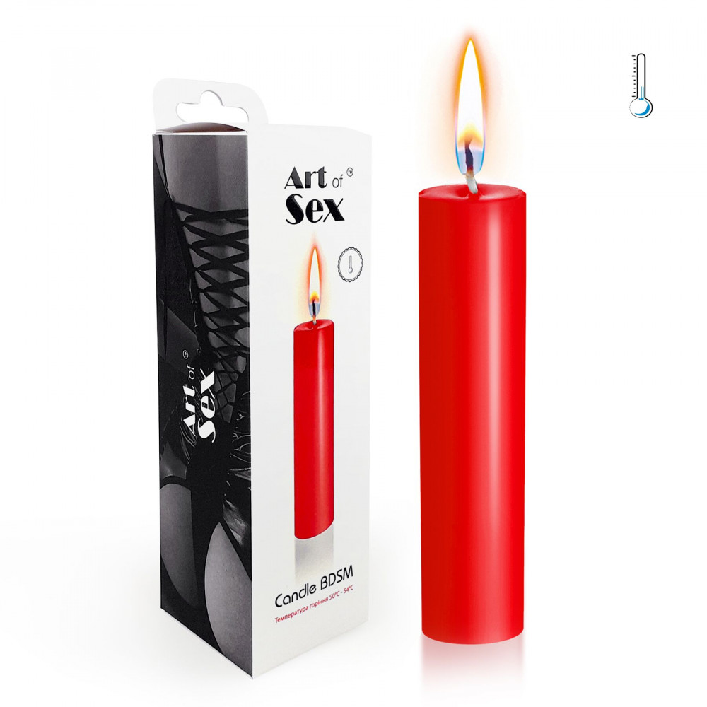 БДСМ аксессуары - Красная свеча восковая Art of Sex size M 15 см низкотемпературная