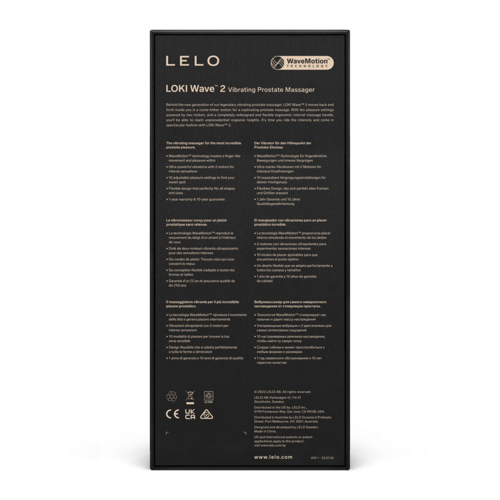 Вибратор-кролик - Массажер простаты LELO Loki Wave 2 Black, 2 мотора, манящее движение + вибрация 1