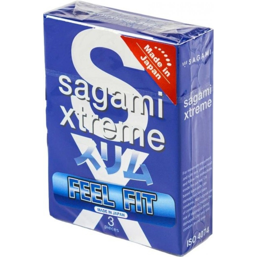 Презервативы - Супертонкие латексные презервативы Sagami Xtreme Feel Fit (цена за упаковку 3 шт.)