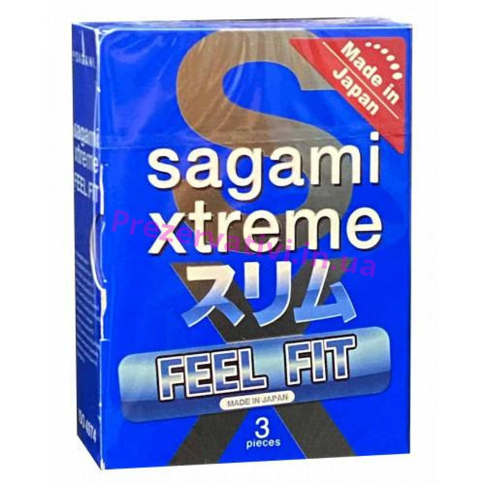 Презервативы - Супертонкие латексные презервативы Sagami Xtreme Feel Fit 3 шт
