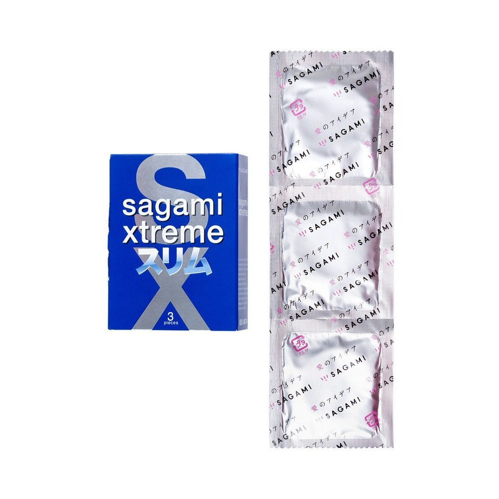 Презервативы - Супертонкие латексные презервативы Sagami Xtreme Feel Fit (цена за упаковку 3 шт.) 2