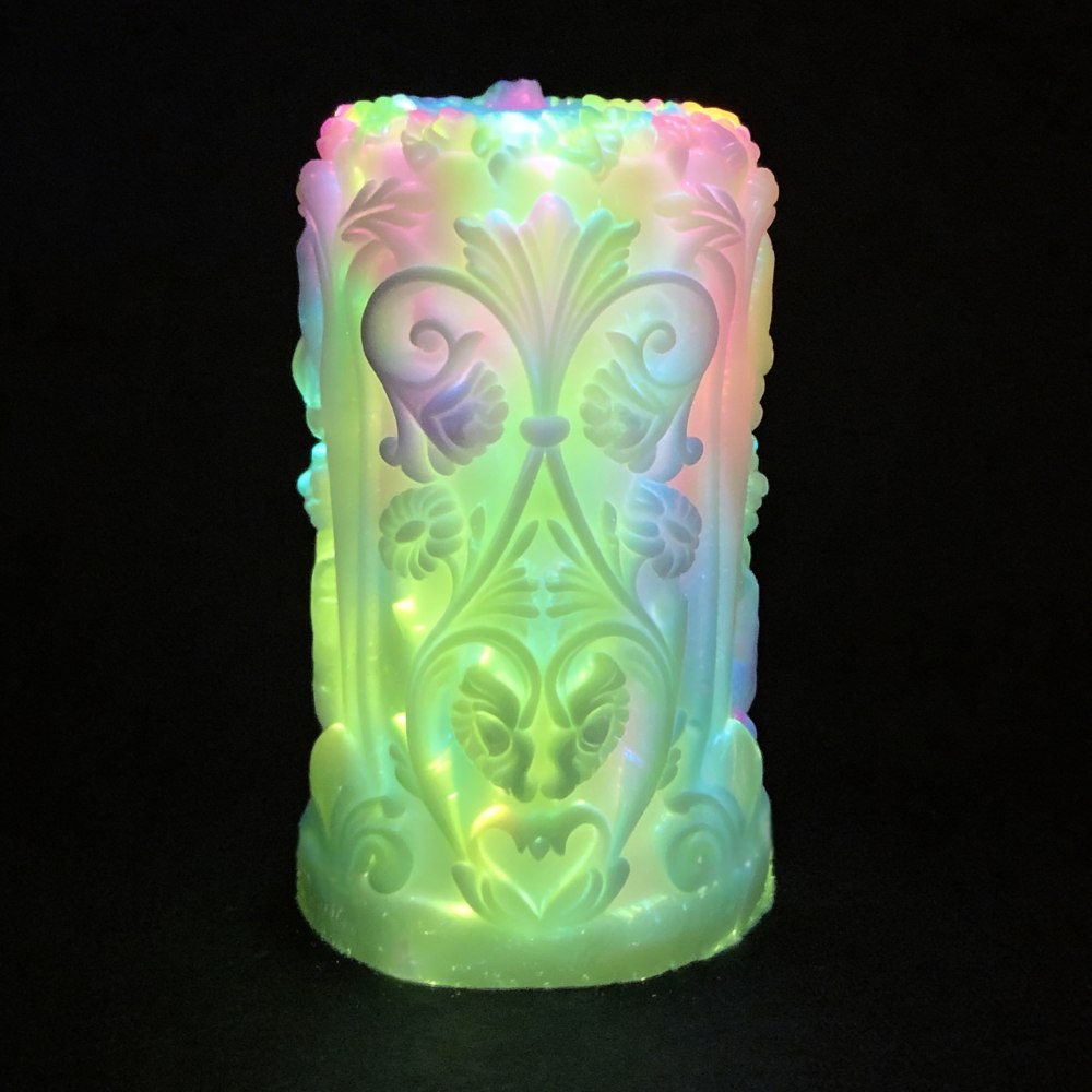  - Свічка низькотемпературна люмінесцентна рельєфна GlowKink VIP-концентрація, різнокольорова, 233 г