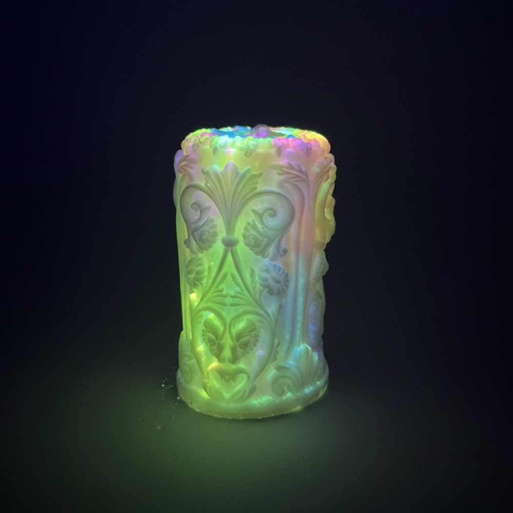  - Свічка низькотемпературна люмінесцентна рельєфна GlowKink VIP-концентрація, різнокольорова, 233 г 4