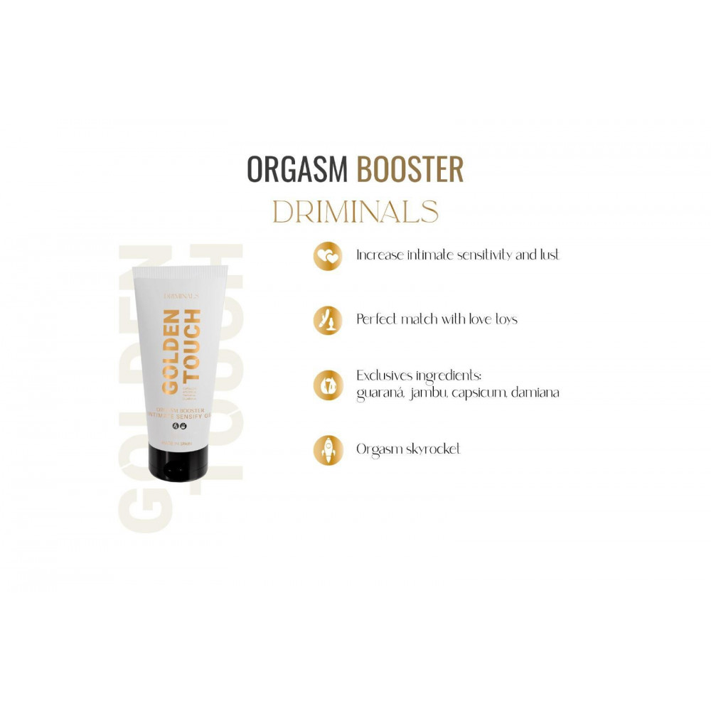 Женские смазки - Возбуждающий гель для клитора Driminals Golden Touch Orgasm Booster, 30 мл, разогрев и покалывание 1