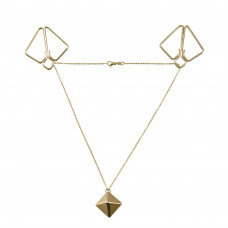 Затискачі для сосків з важкою підвіскою LOCKINK Nipple Clamps with Heavy Pendant - Golden