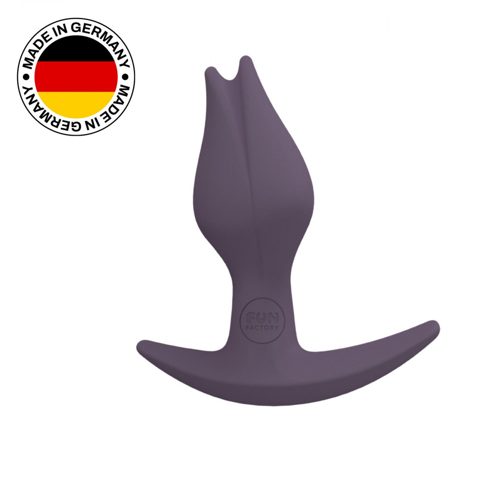 Анальные игрушки без вибрации - Анальная пробка Fun Factory BOOTIE FEM, фиолетовая, в виде бутона, диаметр 2,9 см, тонкий ограничитель